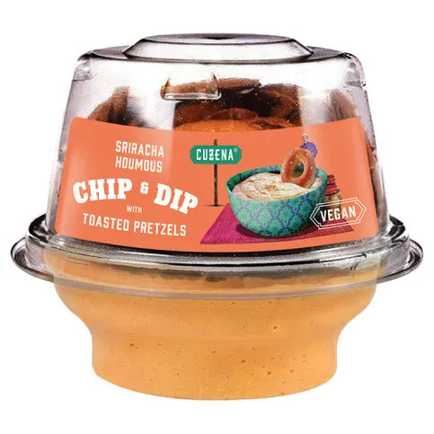 Cuzena Sriracha Houmous Chip & Dip with Toasted Pretzels 117g