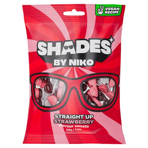 Shades by Niko Straight Up Strawberry Flavour Sweets 150g