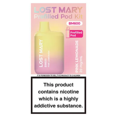 Lost Mary BM600 Pink Lemonade Prefilled Pod Kit 20 mg/ml