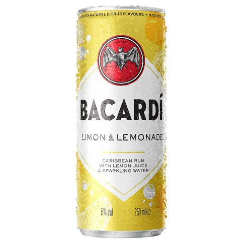 Bacardi Limon & Lemonade Real Rum Cocktail 250ml