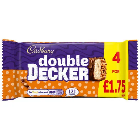 Cadbury Double Decker Chocolate Bar 4 Pack 149.2g