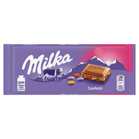 Milka Confetti Chocolate Bar 100g