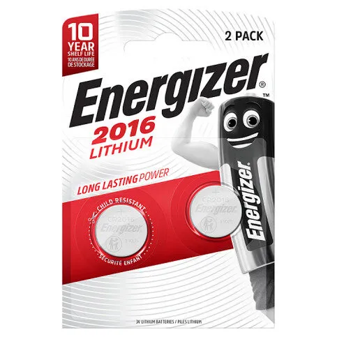 Energizer® 2016 Lithium Coin Battery, 2 Pack