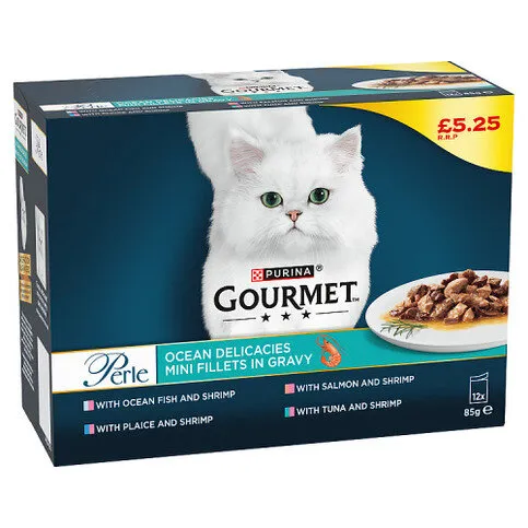 Gourmet Perle Ocean Delicacies Mini Fillets in Gravy 12 x 85g (1020g)