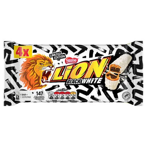 Lion Limited Edition Black White Bars 4 x 30g