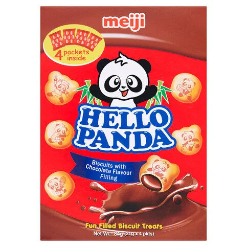 Meiji Hello Panda Biscuits with Chocolate Flavour Filling  (84g)