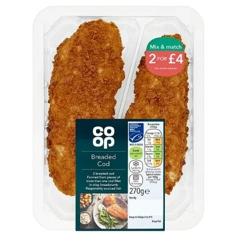 Co Op Breaded Cod 270g