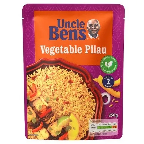 Uncle Bens Vegetable Pilau Microwave Rice 250g