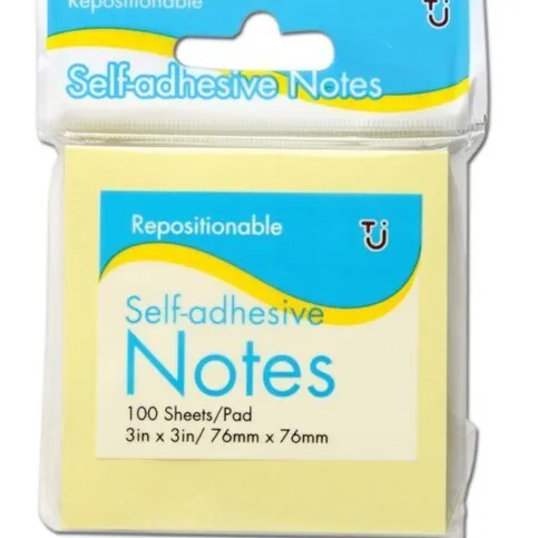 Repositional Self-Adhesive Notes 3in X 3in
