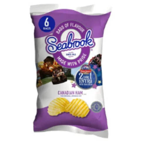 Seabrook Canadian Ham Crinkle Cut Crisp 6 pack 6 x 26G